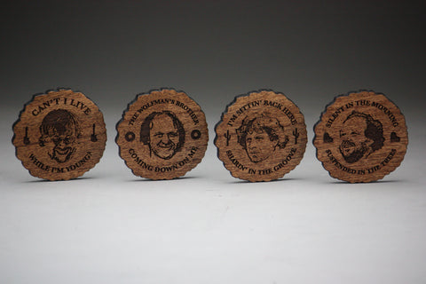 PHISH Wood Burned Coasters