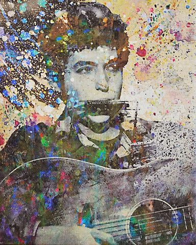 Bob Dylan Burlap Art