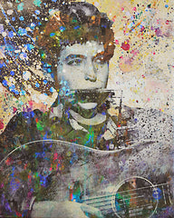 Bob Dylan Burlap Art
